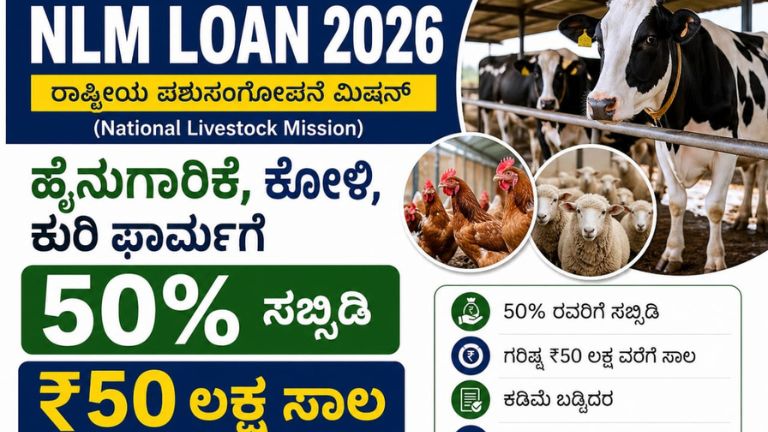 NLM Loan Scheme 2026 ಪಶುಸಂಗೋಪನೆಗೆ ₹50 ಲಕ್ಷದವರೆಗೆ ಸಾಲ + 50% ಸಬ್ಸಿಡಿ, ರೈತರು-ಮಹಿಳೆಯರು ಅರ್ಜಿ ಹಾಕಿ